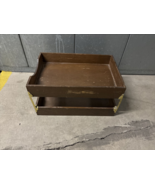 Vintage  Wooden Two-Tier Paper Desk Tray  15x10x8 - $79.88 CAD