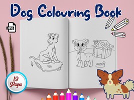 Dog Colouring Book 19 Pages of Fun for Boys, Girls, Teens, Kids, Birthda... - £7.08 GBP