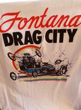 OLD VTG Fontana Drag City (Southern CA) on XX Large White Tee Shirt - £20.32 GBP
