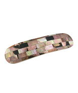 Shimmering Iridescence Mosaic Brown Lip Shell Hair Clip - £9.45 GBP