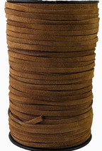 Natural Brown Flat 5 mm wide 1.5 mm thick suede leather cord - £5.27 GBP+