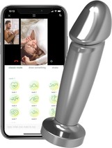 Vibrating Butt Plug Prostate Massager, Metal Realistic Dildo Anal Vibrator - $28.05