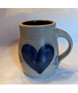 Rowe Pottery Salt Glaze Heart Design Coffee Mug 1983 Cambridge Wisconsin - £16.71 GBP