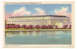 Bureau Of Printing and Engraving washington D.C. linen Postcard Unused - $5.93