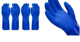 Blue, L 2 Pairs Household Gloves, Cotton Lined, Dishwashing, Rubber, Kit... - £30.27 GBP