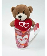 DAN DEE COLLECTOR&#39;S CHOICE PLUSH VALENTINES TEDDY BEAR WITH HEART &amp; MUG NEW - $150.60 MXN