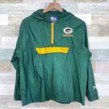 Green Bay Packers Windbreaker 1/4 Zip Hoodie Pullover Pro Layer Youth Large - £27.37 GBP