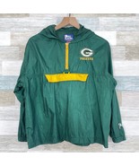 Green Bay Packers Windbreaker 1/4 Zip Hoodie Pullover Pro Layer Youth Large - £27.14 GBP