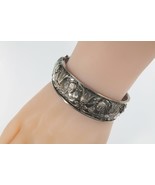 Vtg Sterling Silver Egyptian Pharaoh Lotus Flower Snake Bangle Bracelet ... - $566.62