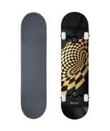 ROCKET Complete Skateboard - Twisted Foil Gold  7.5 &quot; x 31&quot; Beginners - $40.09