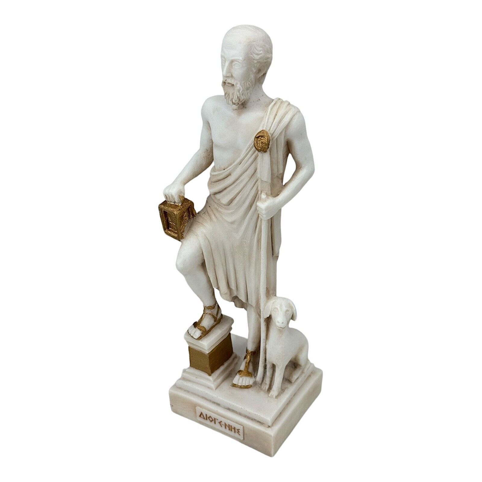 Diogenes the Cynic Ancient Greek Philosopher Cast Alabaster Statue Grey Patina Item image 9