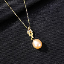 Japanese And Korean Niche S925 Silver Diamond Leaf Natural Pearl Pendant Necklac - £14.15 GBP