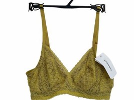 Hanro Thalie Lace Soft Cup Wireless Bra SIZE XS Yellow/Brown colors NWT - £21.97 GBP