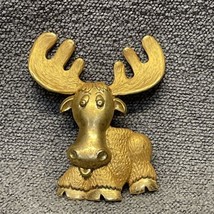 Signed Jonette Vintage 80s-90 Christmas Pin JJ Artifacts Brooch Moose Tr... - $14.85