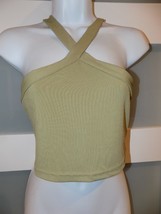 Shein Sage Green Ribbed Color Cropped Tank Top Size M NWOT - £15.97 GBP
