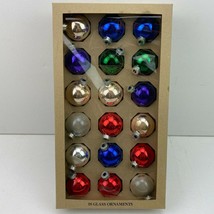 18 Glass Ornaments  Christmas Tree Decorations Red Blue Silver Golden Balls - $29.99