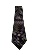 Vintage Claybrooke Red Blue Geometric  Print Pure Silk Neck Tie - $9.91