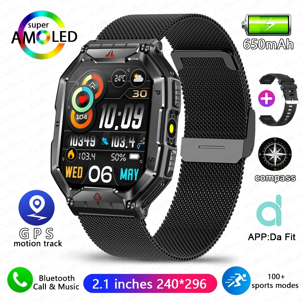 2024  Outdoor Sports Smart Watch GPS Tracking 650Mah Battery 1ATM Waterproof Com - £39.22 GBP