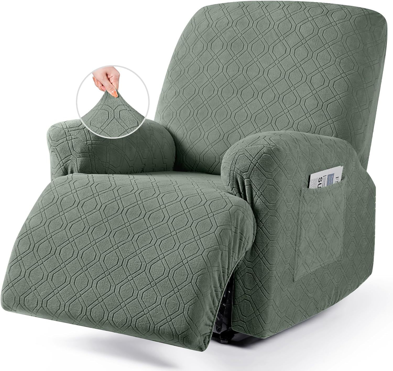Vansofy Recliner Chair Cover, 3-Pieces Stretch Lazy Boy Recliner, Bean G... - $50.99