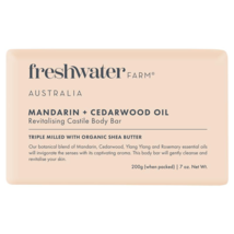 Freshwater Farm Australia Mandarin + Cedarwood Oil Revitalising Body Bar 200g - £53.46 GBP