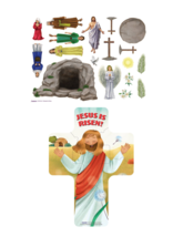 Children&#39;s Easter Story Magnet Set &amp; Jesus is Risen Cross Magnet Puzzle ... - £10.32 GBP