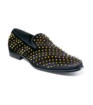 Stacy Adams Sabert Colorful Spike And Stud Slip On Black Multi 25612-009 - £71.93 GBP