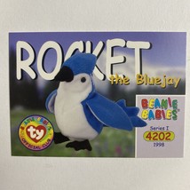 AWESOME TY BEANIE BABIES OFFICIAL CLUB TRADING CARD ROCKET THE BLUE JAY - £2.00 GBP