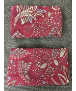 Eddie Bauer 2  Pillow Shams 30x22 Paisley Fern Heavy Cotton Canvas Red G... - $32.99