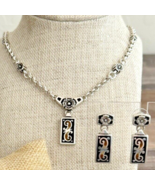 Brighton  Fontina SET of 2 - Reversible Necklace &amp; Earrings Silverplate ... - €43,22 EUR
