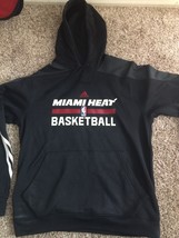 Miami Heat Hooded Sweatshirt - Men's Large - Adidas Hoodie - Excellent - Black - $24.74