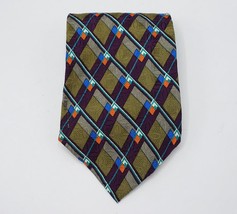 Silk Tie Necktie Green Format Wide 3-3/4&quot; - £11.72 GBP