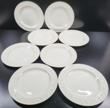 (8) Wedgwood Cream Color On Cream Color Salad Plates Set Vintage Queens Ware Lot - £139.46 GBP