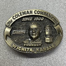 Nice Coleman Company Wichita Kansas Founder Camping 90s Vintage Belt Buckle - £38.96 GBP