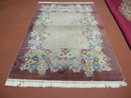 4&#39; X 6&#39; Vintage Hand Made Chinese Art Deco Nicholas Wool Rug Carpet - £360.91 GBP
