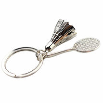alloy sports souvenir badminton racket keychain - £11.16 GBP