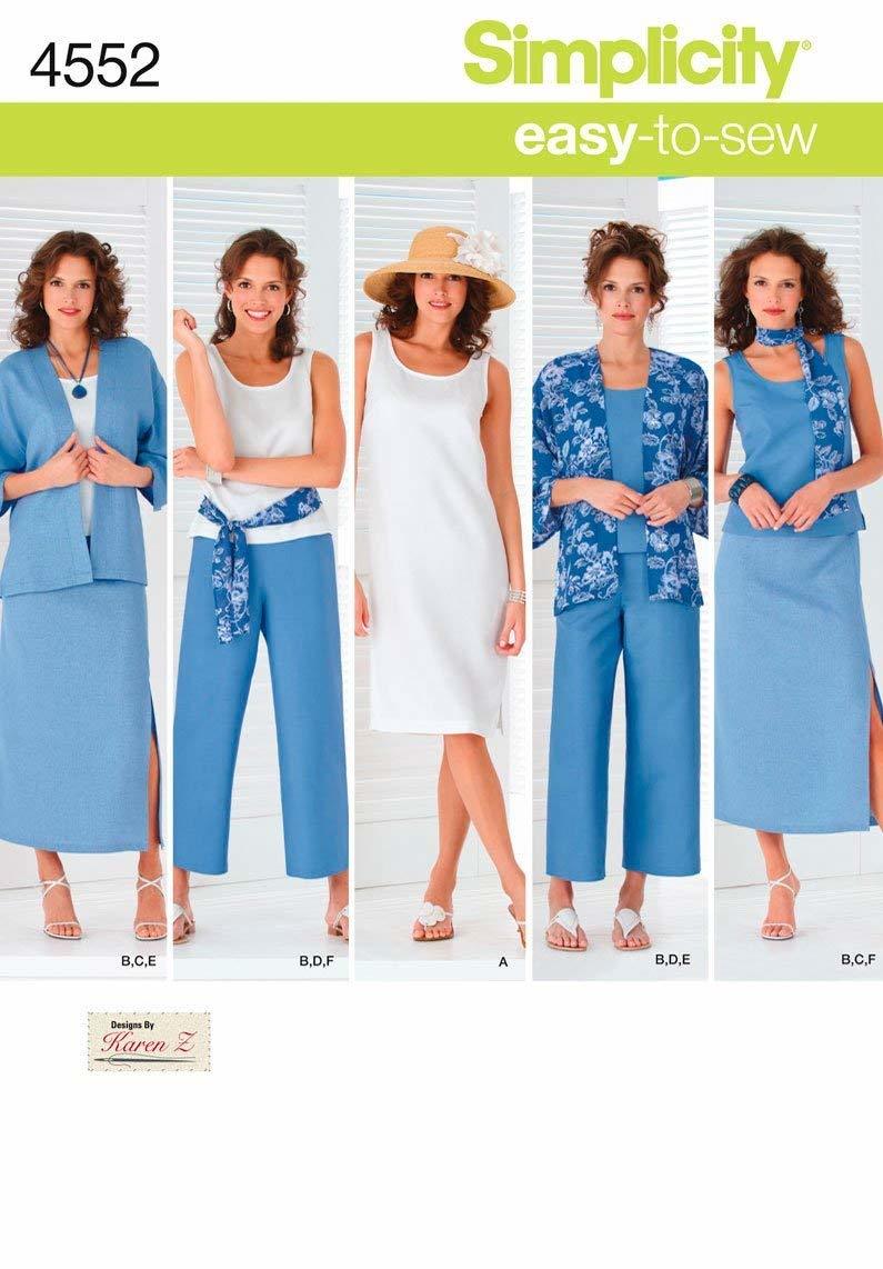 Simplicity Easy-to-Sew 4552 Plus Size Skirt, Pants, Dress, and Scarf Sewing Patt - $4.83