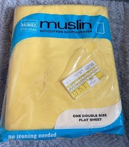 Montgomery Ward Vintage Double Flat Sheet Yellow Muslin In Package No Ir... - $197.65 MXN