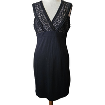 Black Bodycon Lace Detail Cocktail Dress Size 10 - $34.65