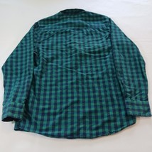Saddlebred Button-Down Collar Men's Green & Blue Cotton Check Shirt Size S image 2