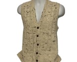 VINTAGE JC Penny XL Mens Classic Cable Knit Sweater Vest Leather Buttons... - $17.70