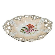 CT Altwasser Silesia Antique Serving Bowl Floral Hand Painted Scalloped 13.5&quot; - £146.52 GBP