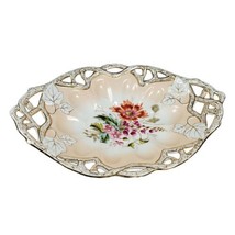 CT Altwasser Silesia Antique Serving Bowl Floral Hand Painted Scalloped 13.5&quot; - £150.37 GBP