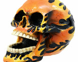 HOT ROD FIRE FLAME SKULL RACER BIKER STATUE RESIN FIGURINE SCULPTURE - $23.99