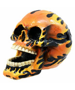 HOT ROD FIRE FLAME SKULL RACER BIKER STATUE RESIN FIGURINE SCULPTURE - €20,66 EUR