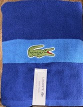 Lacoste ~ Royal Blue Bath Towel 100% Cotton 30&quot; x 52&quot; Big Crocodile Logo - $32.66