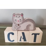 Wood Cat Blocks Decoration Display - $165.69 MXN