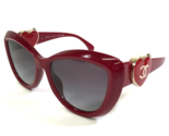 CHANEL Sunglasses 5517-A c.1759/S6 Polished Red Cat Eye Gold Mirror Clas... - $841.28