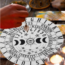 Wooden Pendulum Board with Moon Stars For Divination - White - £10.39 GBP