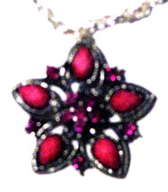 VTG. Red Labradorite Gemstone w/Rubys Silver Star Pendent Necklace 28 in... - £22.44 GBP