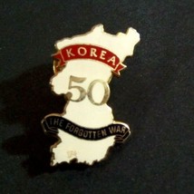 KOREA THE FORGOTTEN WAR 50th Anniversary Enameled Lapel Hat PIN or Tie Tac - $12.86